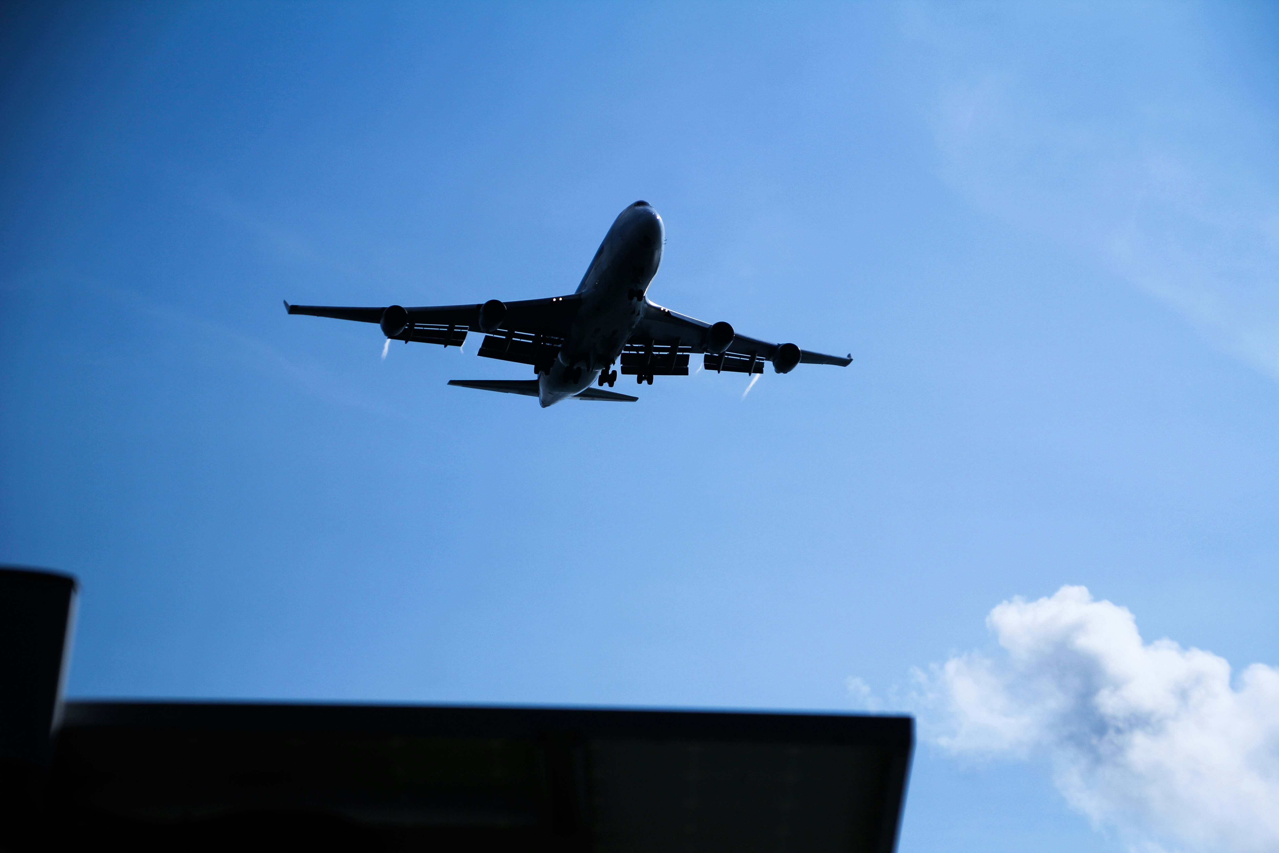 low angle photo of airplane